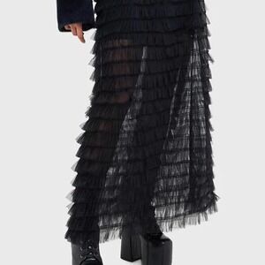 Killstar Victoriana Black Ruffle skirt size small